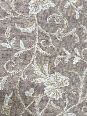 Vintage Kravet Embroidered Crewel Fabric from Couture Collection